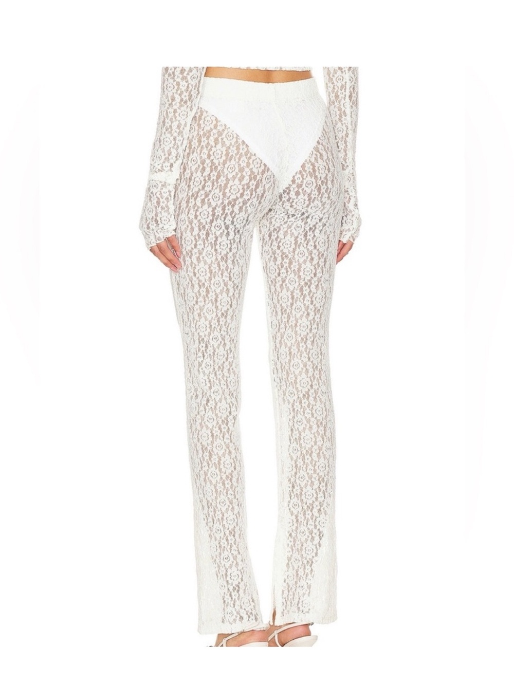 EB Denim White Lace Pants - Picture 3 of 3